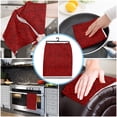 thumbnail image 4 of Winter Christmas Retro Red Pattern Kitchen Towel Absorbent Dish Cloth Tableware Towel for Kitchen Household Cleaning Tool, 4 of 6
