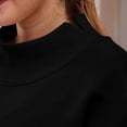thumbnail image 5 of Zeliretfy Womens Turtleneck Sweatshirt Long Sleeve Pullover Comfort Tops for Loungewear Home Wear Everyday Basic Solid Color Multiple Colors Available, 5 of 9