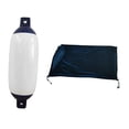 thumbnail image 1 of Quzzie Boat Fender Inflatable Dock Part Marine Buoy Ribbed PVC Enhanced Protection Impact Absorption With Cover Easy Installation Suitable for Container Ships Large Docks Ports Yachts 68cmx21cm, 1 of 8