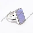 thumbnail image 4 of Natural Blue Lace Agate Stone 925 Sterling Silver Handmade Statement Ring Gift Jewelry, 4 of 5