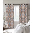 thumbnail image 4 of Orange Blue Geometric Kitchen Curtains Southwest Ethnic Country Cafe Short Curtains for Bathroom Blackout Window Curtain Grommet Small Window Treatment Tier Drapes for Bedroom Living Room 27.5"x39"x2, 4 of 9
