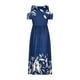 thumbnail image 5 of Puntoco Vestido De Manga Corta Con Cuello En V, Mujer Casual Estampado Plisado Cintura Sexy Tirantes Tirantes Azul Marino Xl, 5 of 6