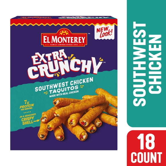 El Monterey Extra Crunchy Southwest Chicken Taquitos, 20.7 oz, 18 Count (Frozen)