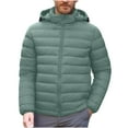 thumbnail image 2 of UQJfacai Puffer Jacket Men Lightweight Winter Warm Outerwear Insulated Hooded Quilted Puffy Coat with Pockets Travel Camping, 2 of 9