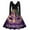 #+001Purple Pink, variant on Hogleaql Women's Mardi Gras Dress Vintage V Neck Long Sleeve A-Line Carnival Themed Party Graphic Midi Dress Swing Belted Soft Fashion Outfit Purple XL