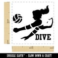 thumbnail image 2 of Volleyball Woman Dive Sports Move Self-Inking Rubber Stamp Ink Stamper - Red Ink - Small 1 Inch, 2 of 7