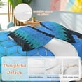 thumbnail image 2 of Abstract Stereo Art Bedding Duvet Cover Set Queen Size 4 Pieces Modern Blue Mottled Gradient Bedding Set with Zipper Closure, 1 Comforter Cover 90x92 Inches 1 Flat Sheet & 2 Pillow Cases, 2 of 7