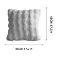 thumbnail image 3 of Btomtd Wavy Plush Throw Pillow Cover 18 x 18 Inch, Soft Decorative Couch Pillow Covers, Hidden Zipper Pillow Cases for Sofa Bedroom, Dark Gray, 3 of 7