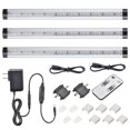 thumbnail image 1 of DELight 3 Pcs 90 LEDs Under Cabinet Lighting Kit with Remote Control and Adapter 12W 3000K 1300lm Kitchen Cupboard Shelf Light, 1 of 9