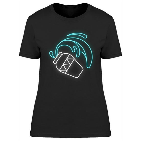 Aquarius Zodiac Sign Neon T-Shirt Women -Image by Shutterstock, Female 3X-Large