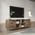 thumbnail image 3 of paproos Espresso Finish TV Stand for 80 Inch TV, Farmhouse TV stand with Ample Storage Space, TV Cabinet for Living Room, 3 of 11