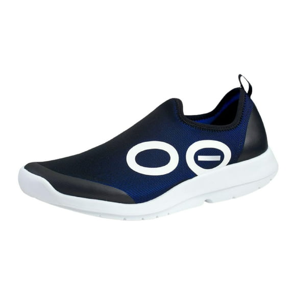 Zapato de recuperación OOFOS oOMG Sport Low, blanco y azul marino para hombre, talla 14
