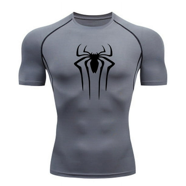 Camiseta de compresión para hombre, ropa deportiva de superhéroe para gimnasio, correr, Rashgard, de secado rápido, de manga corta, nueva4