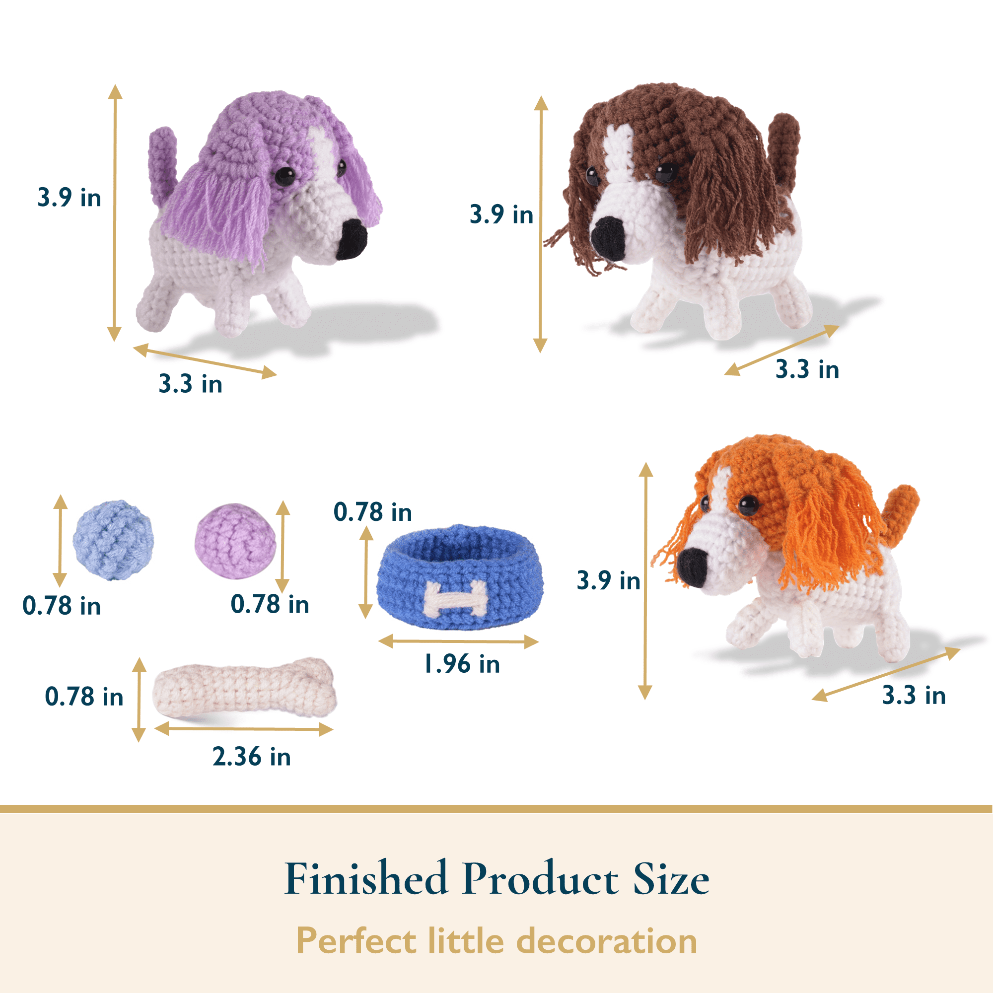 ComfiTime Crochet Kit for Beginners to Intermediate – Amigurumi Starter Kit w/ Video Tutorials & Step-by-Step Instructions, Complete Animal Craft Accessories for Adults, Kids & Gift Giving,Spaniels