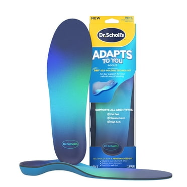 Dr. Scholl’s Adapts To You Insoles for Men, with Self-Molding Foam Technology – Clinically Proven to Adapt to Your Feet, Flexible Arch Support Inserts, Shock-Absorbing, Podiatrist-Tested, Size 8-14