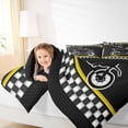 thumbnail image 4 of Feelyou Cross Bike Lover Full Size Comforter Sets for Child, Motorcycle Speed Sport Bedding Comforter Set, Black Yellow Cartoon Reversible Bedding Sets, Lightweight Room Decor, 3-Piece, 4 of 8