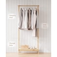 thumbnail image 6 of Wood Clothing Rack with Storage Shelf – Stylish Garment Rack for Bedroom, Living Room, or Balcony, 6 of 6