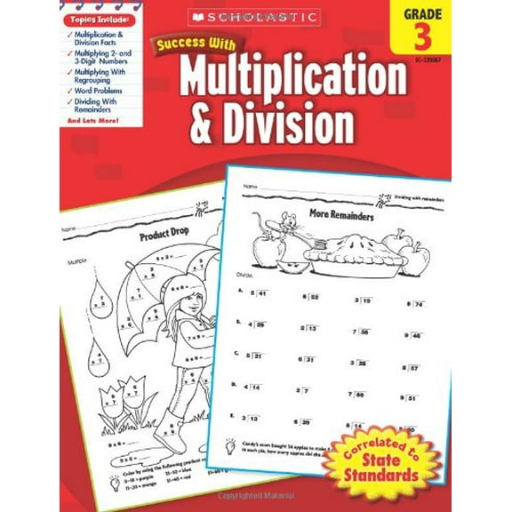 Pre-Owned Scholastic Success with Multiplication & Division, Grade 3 (Success With Math) Paperback