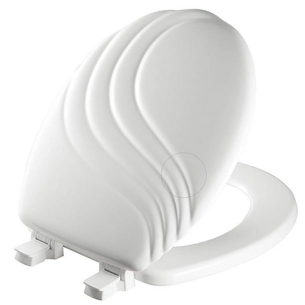 Asiento de inodoro redondo Mayfair 27EC000 de madera moldeada en espiral, blanco