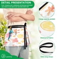 thumbnail image 4 of Yayeee Waist Apron with Pockets for Cooking Waterproof Half Server Aprons, White Floral Orange, 4 of 7