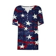 thumbnail image 4 of Jinhomg Womens Holiday Shirts 2025 4th of July Short Sleeve Henley Shirt American Flag Patriotic Tops Lightweight Comfy Summer Blouses Red S, 4 of 5