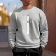 thumbnail image 3 of PARIS Men's Letter Printed Round Neck Long Sleeve Sweatshirt, Casual Sports Pullover for Gym, Street Fashion and Everyday Comfort Wear,Light Gray,M, 3 of 5