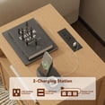 thumbnail image 4 of Satifur Modern Fluted Nightstand with Charging Station, Wooden Bedside Table with 2 Drawers and Open Shelf for Bedroom, Natural Oak, Set of 2, 4 of 9