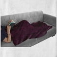 thumbnail image 5 of Damask Soft Flannel Fleece Throw Blanket, Old Fashioned Medieval Rococo Inspired Swirls Floral Baroque Effects Art, Cozy Plush for Indoor and Outdoor Use, 50" x 70", Maroon Dark Magenta, by Ambesonne, 5 of 5