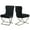 Black, variant on 2PCS Luxury Velvet Dining Chairs, Tufted Upholstered Armless Accent Chairs with Silver Metal X-Legs, Modern Glam Dining Chair Kitchen Chairs, Black