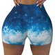 thumbnail image 2 of Fotbe Blue Glitter Sparkles Shorts Sin Costuras – Shorts Deportivos de Cintura Alta para Mujer, Elásticos para Gimnasio, Yoga, Running o Ciclismo-Medium, 2 of 8