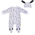 thumbnail image 1 of Peanuts Boy's Snoopy Footed Coverall Bodysuit Onesie with Hat Set, 1 of 4