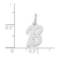 thumbnail image 3 of 14K White Gold Charm Pendant Themed 17 mm 10 Small Script Initial B, 3 of 3