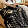 thumbnail image 2 of 50th Anniversary Wedding Gift 50th Wedding for Her 50 Year Anniversary for Couples Wife Husband Best Anniversary Blanket Present Throw Blanket 50 x 60 Inch, 2 of 5