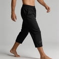 thumbnail image 4 of Xdegoge Mens Athletic Shorts Below Knee Capri Pants Elastic Waist Drawstring with Pockets Quick Dry Breathable Workout Gym Running Activewear Training, 4 of 5