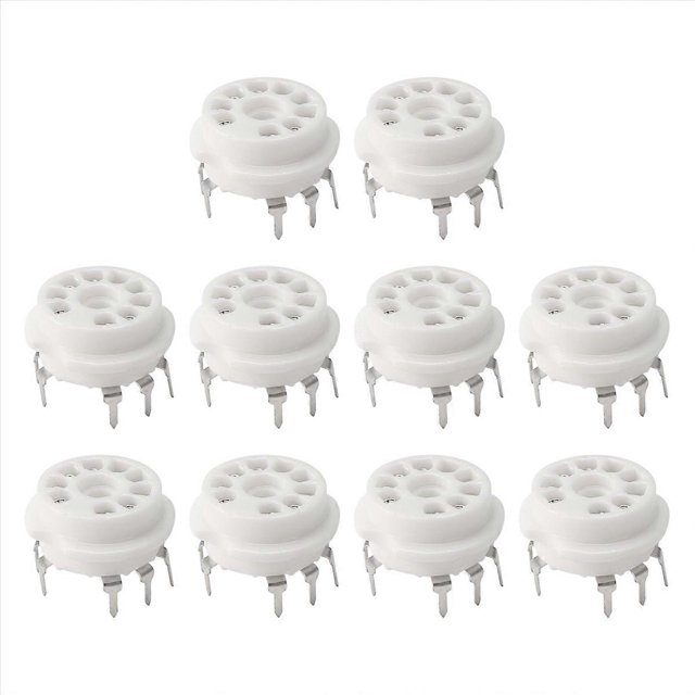 10PCS 9Pin Ceramic Vacuum Tube Socket for 12AX7 12AU7 Silver-Plated