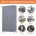 thumbnail image 5 of 3 Door 72"H Metal Lockers With Lock for Employees,Storage Locker Cabinet for Home Gym Office School Garage,Gray, 5 of 14