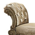 thumbnail image 3 of Gold Patina And Bone Vanity Stool, Rectangular Shape, 20" Deep X 25" Wide 28" High Taupe + Stool With Fabric Seat, Trim, H W D, 3 of 3