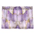 thumbnail image 7 of Yayeee Kitchen Curtains Tier Pair Light Filtering 27"x24" Rod Pocket Short Cafe Window Panel, Pastel Purple Marble Pattern, 7 of 7
