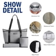 thumbnail image 6 of Diaper Bag Tote, Diaper Baby Bags With Mini Bag and Changing Pad, Shoulder Straps, Waterproof Large Mommy Maternity Travel Baby Tote for Mom and Dad, Gray, 6 of 6