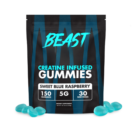 Creatine Monohydrate Gummies – 5g Creapure Creatine per Serving for Muscle & Cognitive Support, 150 Gummies (30 Servings) for Men & Women
