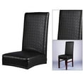 thumbnail image 4 of 1pc Elastic Solid PU Leather Chair Cover Wedding Restaurant Chair Slipcover black, 4 of 7