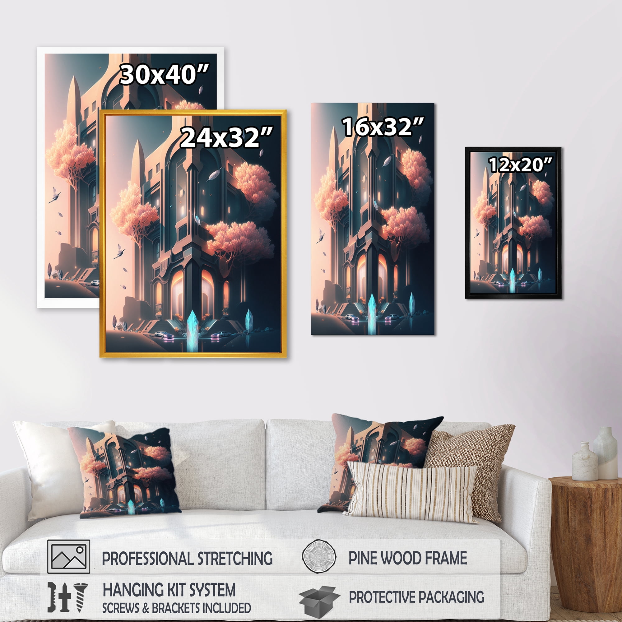 Designart Architectural Futuristic Building V Canvas Wall Art