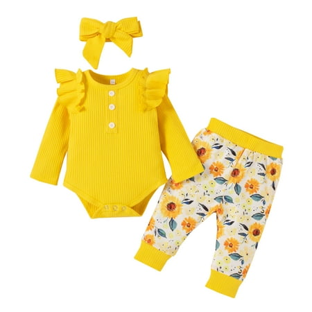 

Fesfesfes Toddler Kids Girls Ruffle Cotton Clothes Leopard Flowers Print Outfit Bow Set
