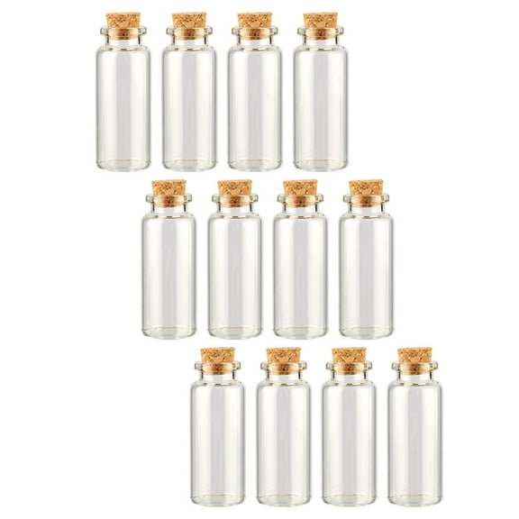 12 Pcs Wishing Bottle Jar with Lid Clear Glass Jars DIY Gifts Small Vial Cork Cork Message Bottles Wedding Wish Bottles