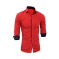 thumbnail image 1 of Camisa de traje para hombre, esmoquin a rayas a cuadros, informal, para exteriores, con solapa, moda para boda, camisa de manga larga, suave, elástica y cómoda, 2024, 1 of 6