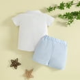 thumbnail image 5 of larppty Toddler Baby Boy Easter Outfit 2Pcs Infant Gentleman Clothes Short Sleeve Bunny T Shirt and Gingham Shorts Set (Blue, 3-4 Years), 5 of 6