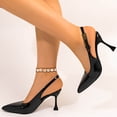 thumbnail image 5 of Purcolt Mid Heels for Women Pumps Closed Pointed Toe Heeled Mules Sandals Elegant Dress Shoes for Party Wedding Evening, 5 of 9