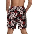 thumbnail image 4 of Balery Snake And Rose Mens Swim Trunks Swim Shorts for Men Quick Dry Inseam Beach Shorts with Compression Liner Pocket-Small, 4 of 9