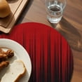 thumbnail image 3 of Dark Red Black Ombre Round 13 Inch Placemats Set of 6, Modern Abstract Art Striped Gradient HeatResistant Non Slip Place Mats for Dining Table, Wipeable Braided Kitchen Table Mats for Housewarming, 3 of 9