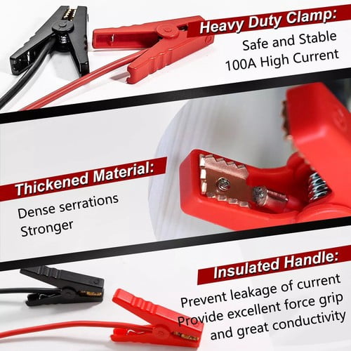 Jumper Cables with Alligator Clips for Milwaukee M18 for Starting Cars - 5.9FT